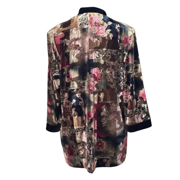 R&M Richards black cutout velvet Jacket and top, gothic, vintage, romantic - Picture 3 of 6